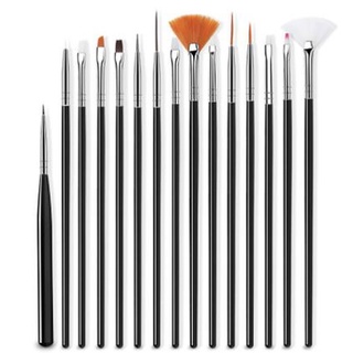 Kit De 15 Pincéis Unha Decorada Gel Acrigel