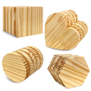 Kit 10 Porta Copo Madeira Pinus Coração Quadrado Redondo Decoração Mesa Posta - WoodSpot em Oferta na Shopee