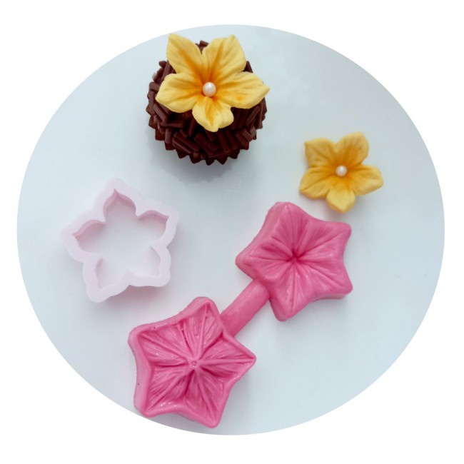 Molde de Silicone Flores - Rosa Lorena + Cortador