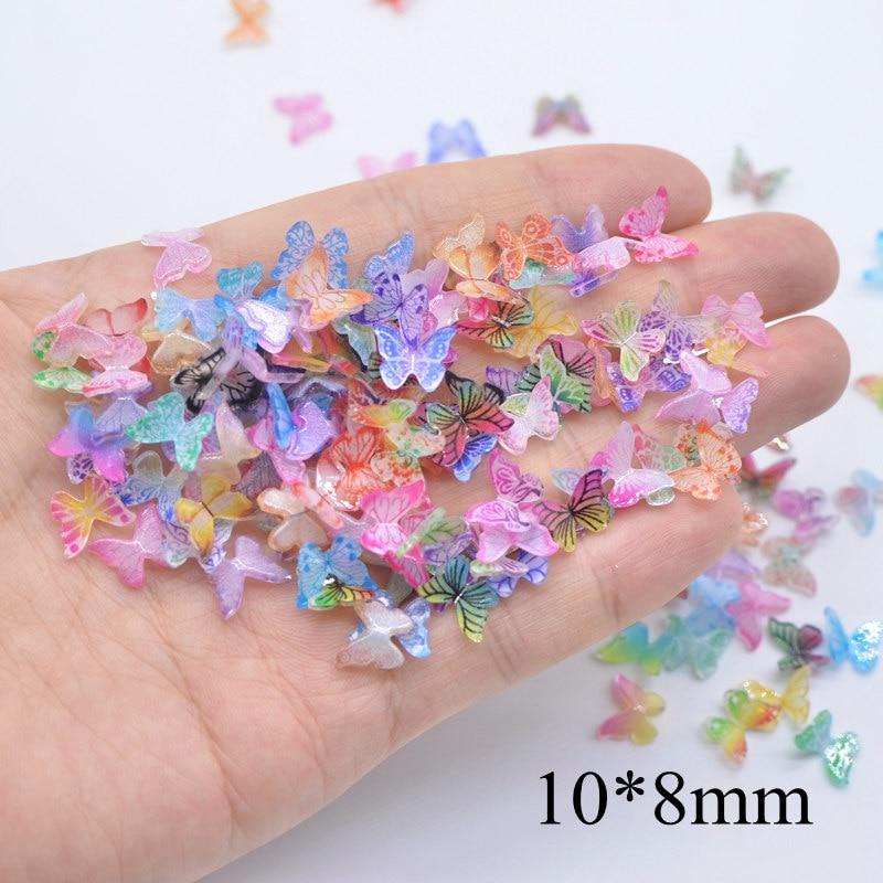 50pcs 1cm Mini Manicure Cabochon Borboleta Resina Ornamento Artesanato Home Decor Fornecimento DIY Nail Art em Oferta na Shopee