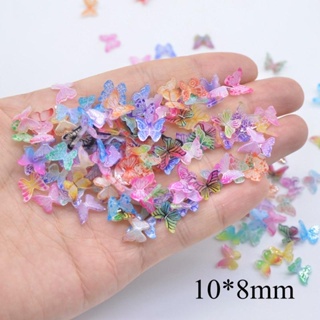 50pcs 1cm Mini Manicure Cabochon Borboleta Resina Ornamento Artesanato Home Decor Fornecimento DIY Nail Art em Oferta na Shopee