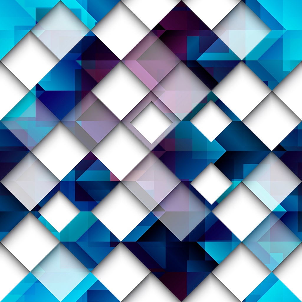 Papel de Parede Adesivo Geométrico Estilo Vidro Azul Vinílico Decoração Lavável Sala Quarto 3D