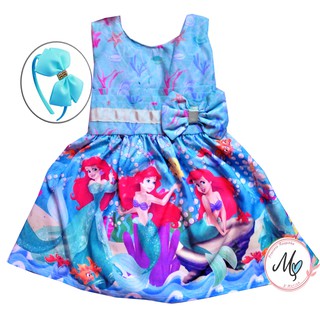 Vestido Infantil Personagem Temático Princesa Ariel Pequena Seria Fundo do Mar Passeio Promoção em Oferta na Shopee