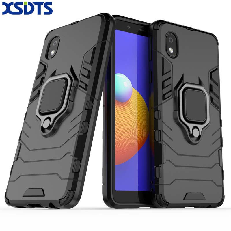 Casing Samsung Galaxy A01 Core Case Samsung A 01 A01 Core SM-A013 Phone Case Armor Bumper Ring Holder Stand Back Cover