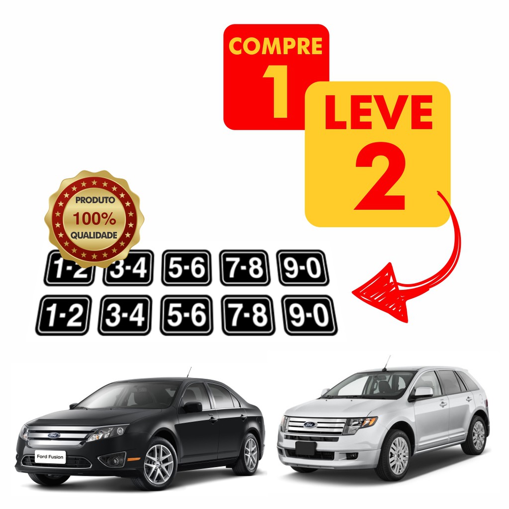 Kit Adesivos | Ford Fusion e Edge - Botões de Senha da Porta (Restauração) em Oferta na Shopee