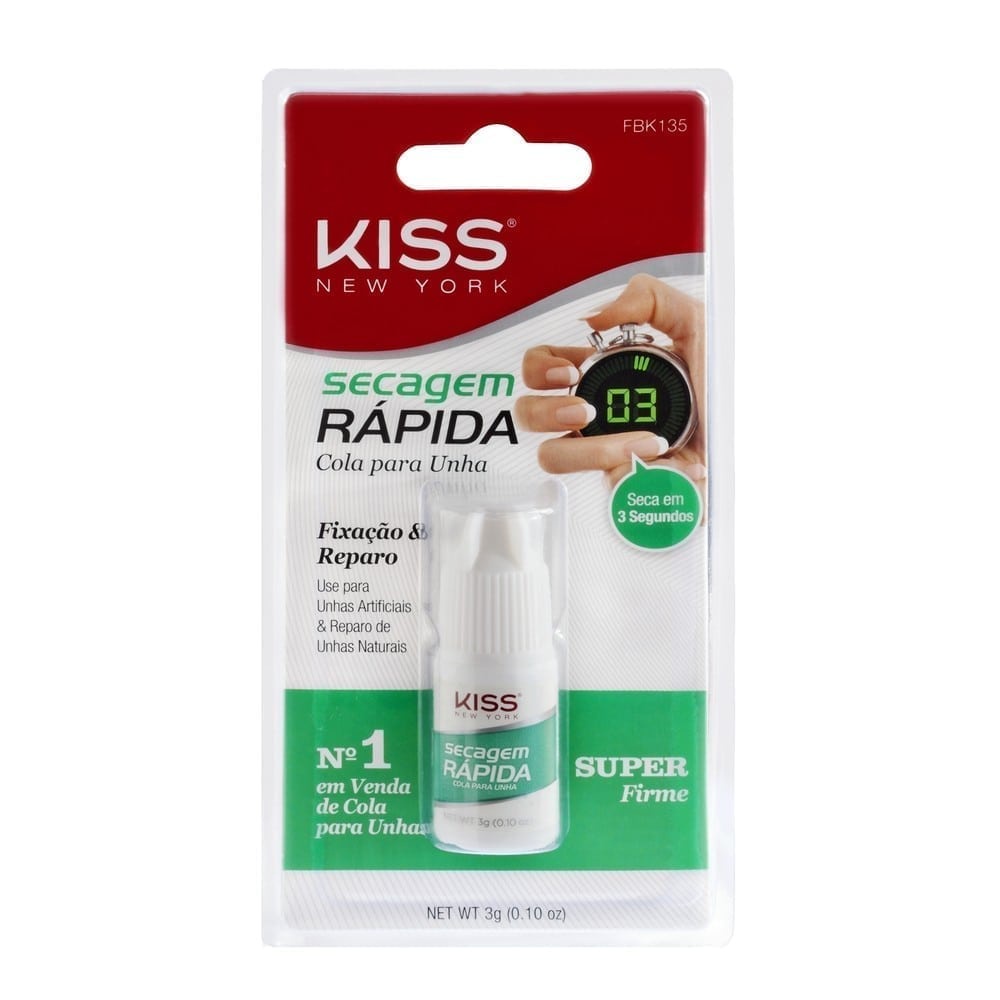 Cola Para Unhas Postiças Secagem Rápida 3G FBK135 - Kiss NY ✨