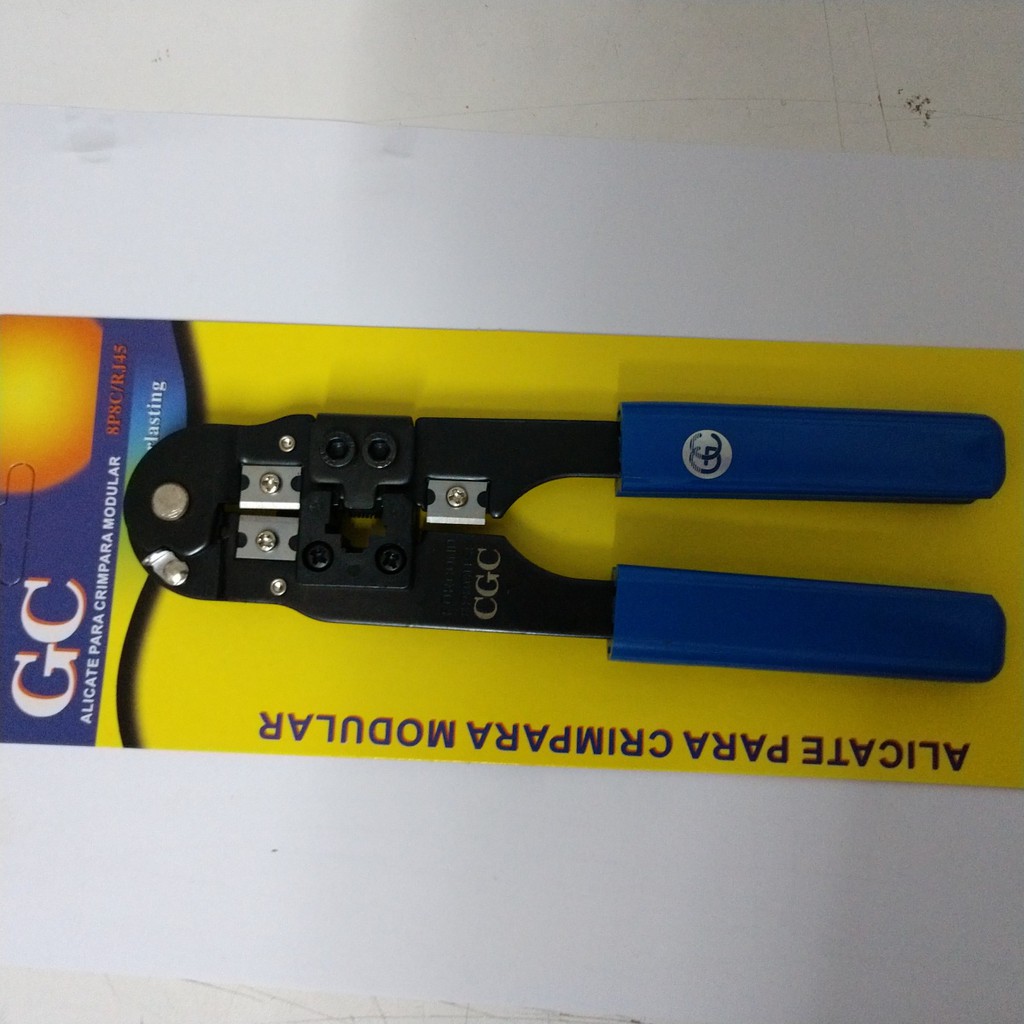 ALICATE P/CRIMPAR PLUG RJ-45 + 10 PLUGS RJ-45 + 5 CAPAS AZUL KIT 1 ...