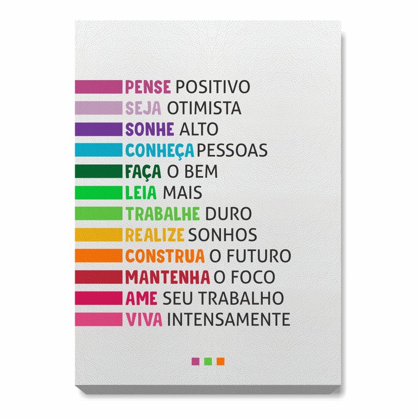 Placa Decorativa Pense Positivo