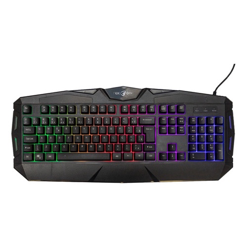 Teclado Semi Mecanico Gamer Tekone Preto Led Rgb Apoio Pulso