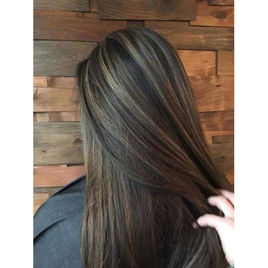 Aplique Mechas Morena Iluminada Tic Tac Liso tela fibra orgânica