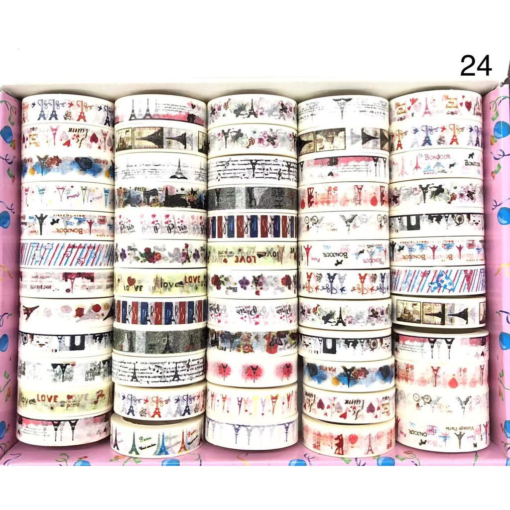 Kit 5 Fita Decorativa Colorida Para Decoração Caderno/Agenda Fita Washi Estampas Sortidas em Oferta na Shopee