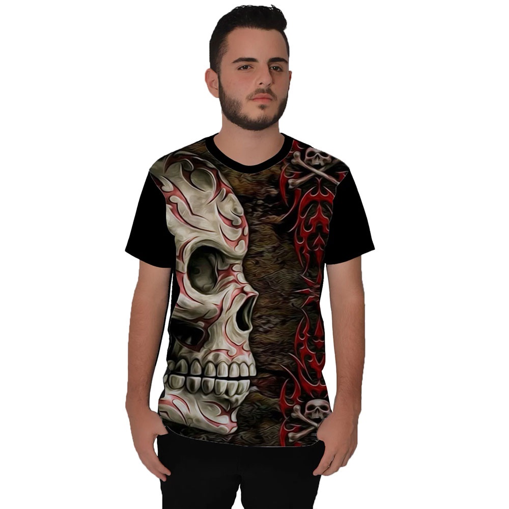 Camiseta Ramavi Skull Red Preto
