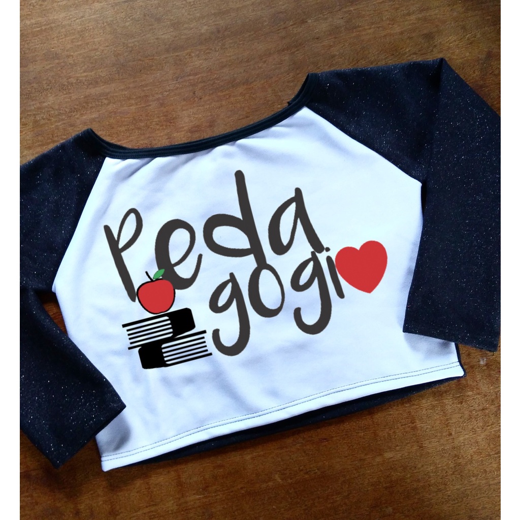 Cropped de Pedagogia com Livro - Moletom Feminino