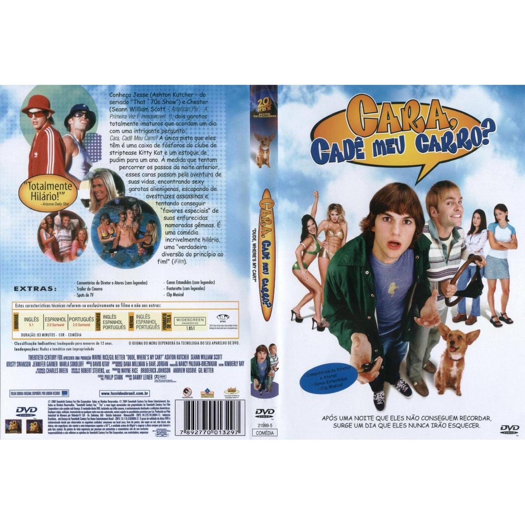 Dvd Cara, Cadê Meu Carro?  Ashton Kutcher, Comédia, Original