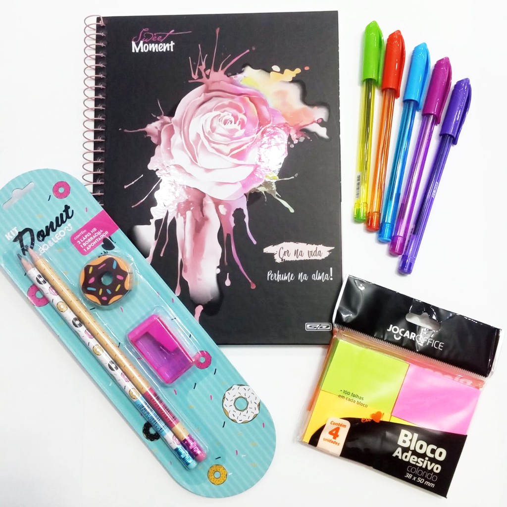 Kit Combo Presente Papelaria Caderno Lapis Caneta Shopee Brasil 0487