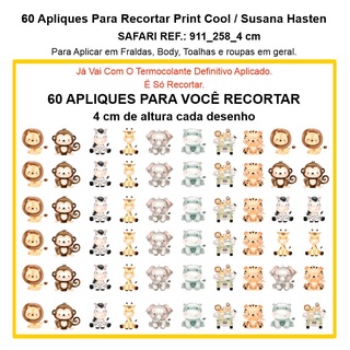 Apliques Safari Patches Termocolante Definitivo Para Fraldas_Roupas