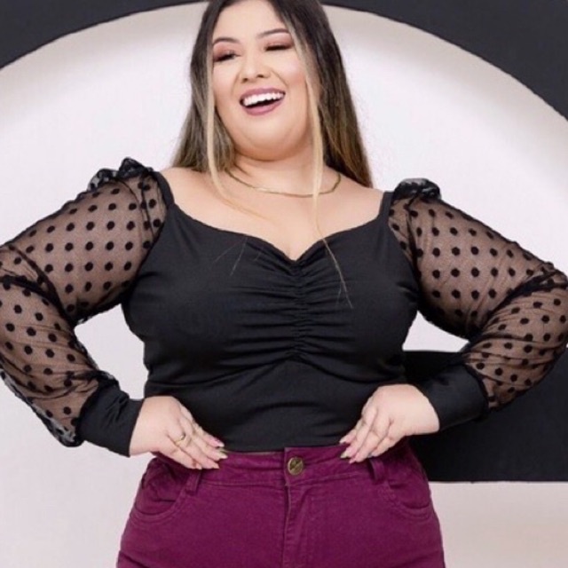 Cropped Plus Size 46 ao 52 / Camisa / Blusa / Tule Plus Size / 44 46 48 ...