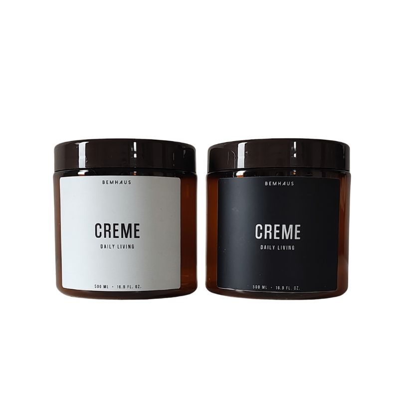 Frasco Pote para Creme Ambar 500 gramas com tampa Bemhaus