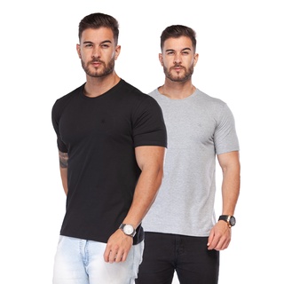 Kit 2 Camisetas Básica Slim Fit 100% Algodão Premium
