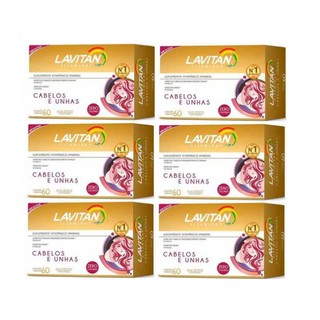 Lavitan Hair Kit 6 caixas Cabelos E Unha Biotina Cimed 360 Cápsulas ®