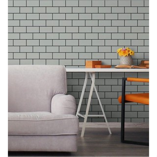 Papel de Parede Adesivo Tijolinho Cinza em Oferta na Shopee