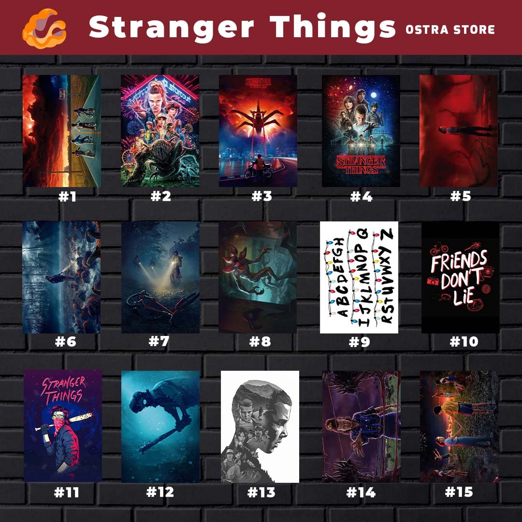 5 Placas Decorativas Serie Stranger Things Netflix