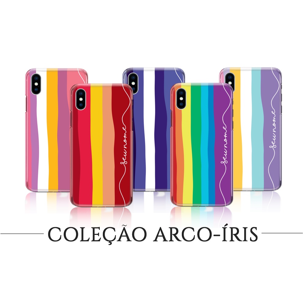 Capinha para LG K8 Plus, K9, K11, K12, K20, K22, K40S, K41S, K52, K61, K62 - Arco-íris Vertical