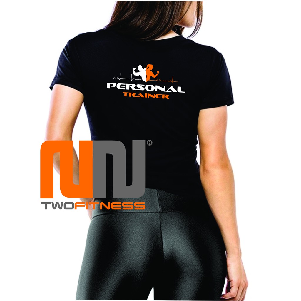 camiseta baby look personal trainer academia dry fit fitness