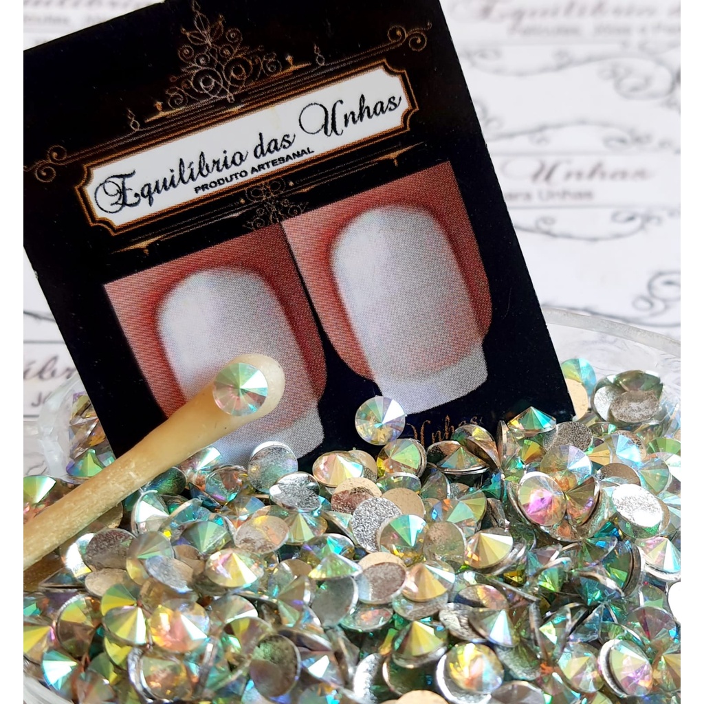 Chaton Rivoli 5mm Pedras para unhas e acessórios artesanato manicure bijuteria nail art pedrarias joias decoração nails