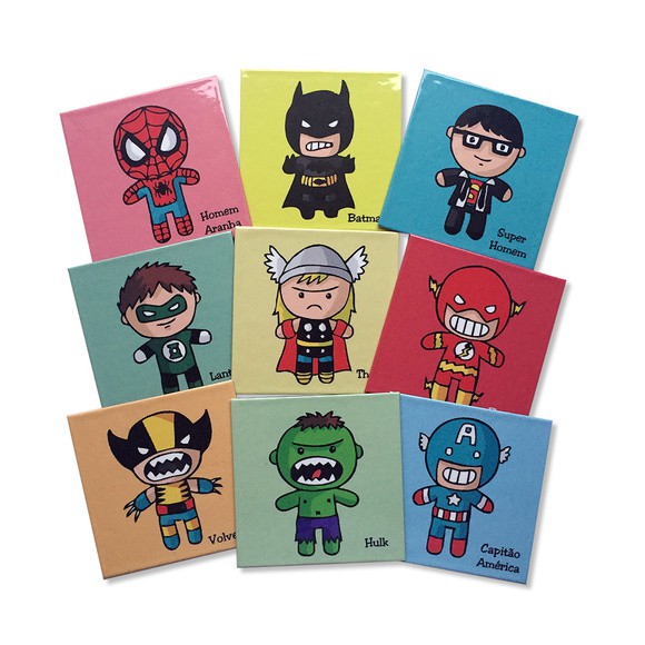 Imãs Infantis - Conjunto 9 Super Heróis