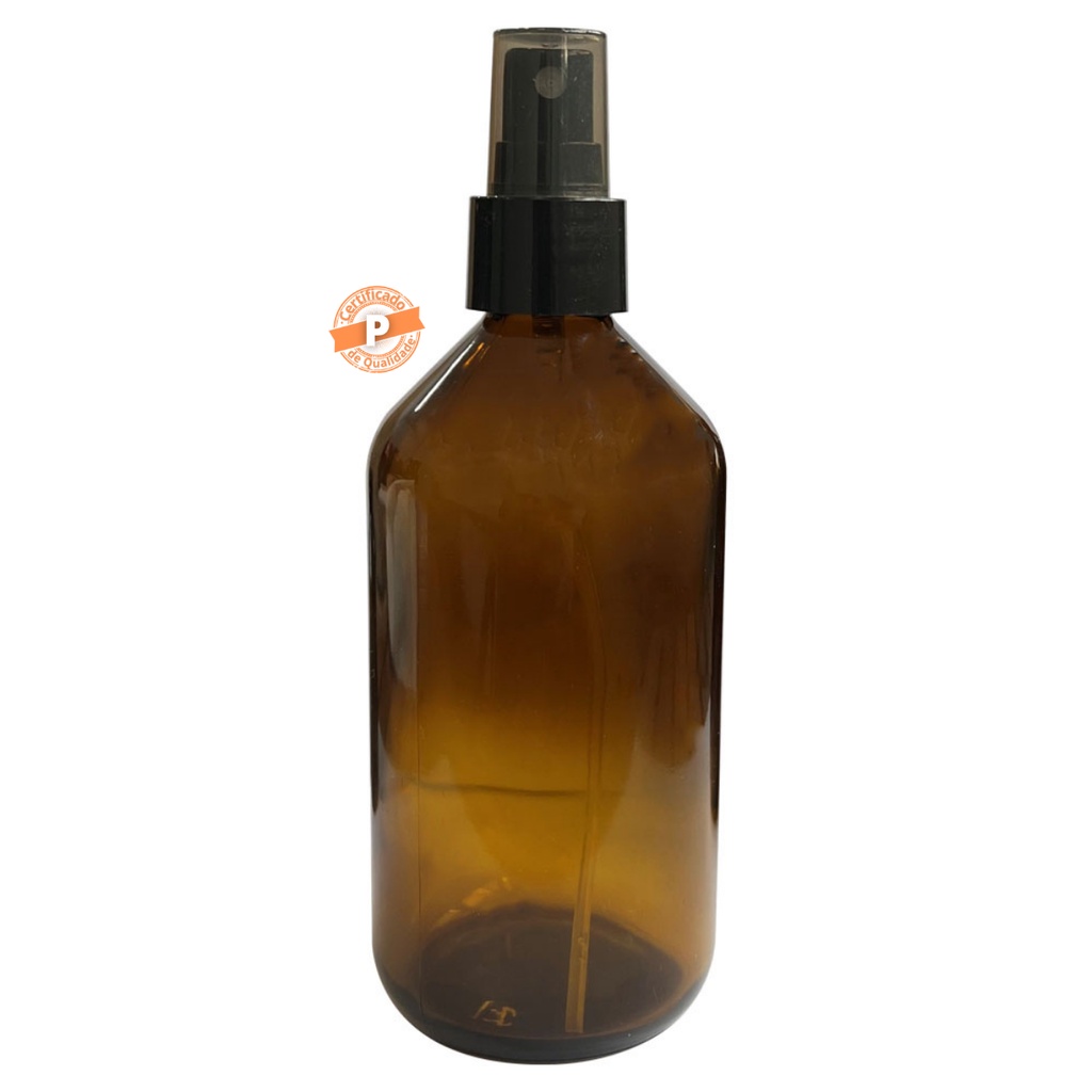Frasco De Vidro Âmbar 250ml C/ Válvula Spray (10 Unidades)
