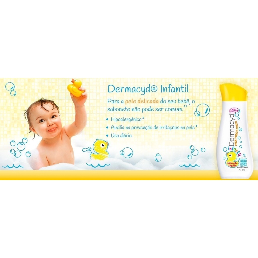 KIT COM 05 - Sabonete Líquido Infantil Todo o Corpo Dermacyd | Shopee Brasil