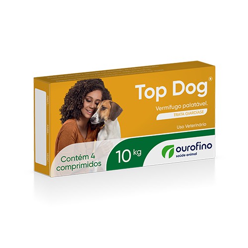 Vermífugo Para Cães Top Dog 10kg Ourofino - Caixa 4 Comprimidos