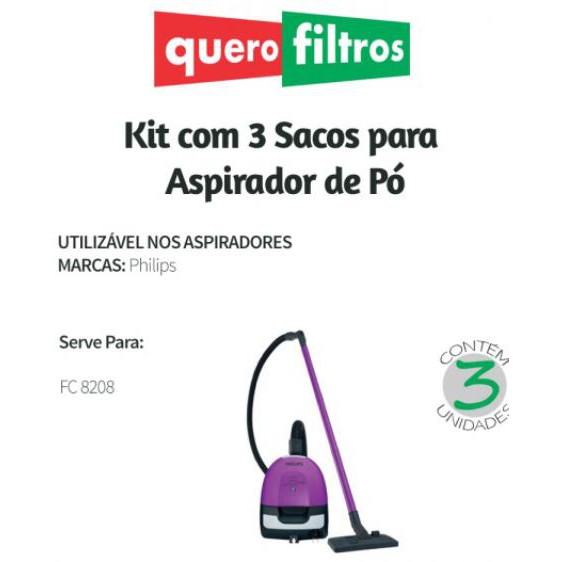 PakTrade 5 Sacchetti per Aspirapolvere Philips FC 8208, FC8208