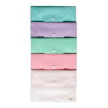 Pasta Botão Envelope A5 Tons Pastel.-YES em Oferta na Shopee