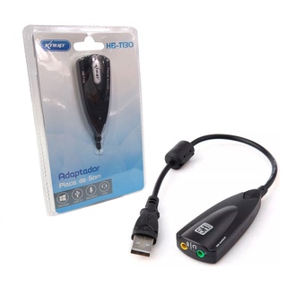 Adaptador Placa Som Usb 7.1 Áudio Notebook Pc Windows T-130