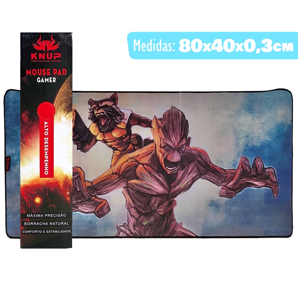 Mouse Pad Gamer Grande 80x40 Anti-estático Kp09 Groot