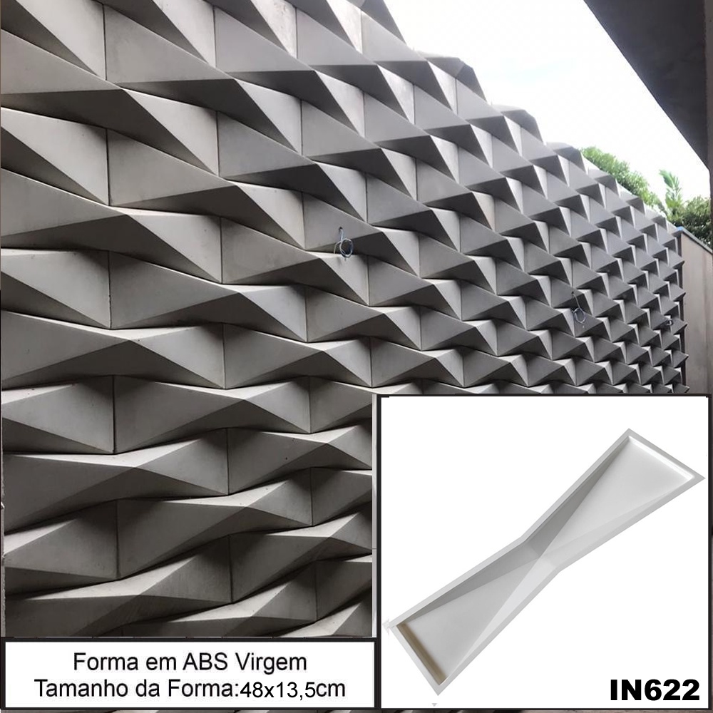 2 Forma 3d Gesso Mini Origami 48x13,5cm Abs 2mm Molde Para Gesso/cimenticio 3d