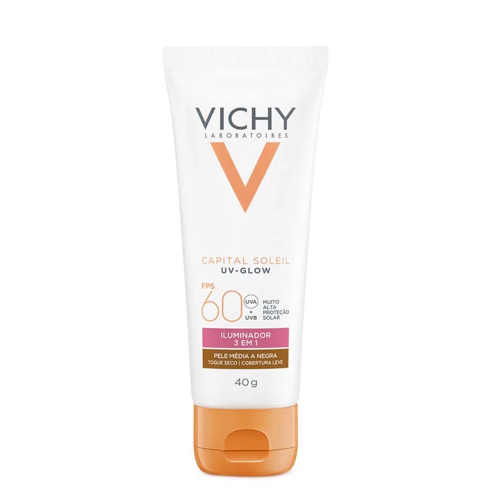 Vichy Protetor Solar Com Cor Capital Soleil UV-Glow FPS60 40g - Pele Média a Negra