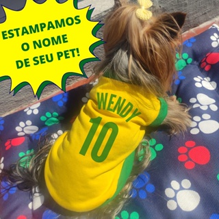 Roupinha Para Pet Personalizada Brasil 10 Copa Do Mundo Gato E Cachorro! em Oferta na Shopee