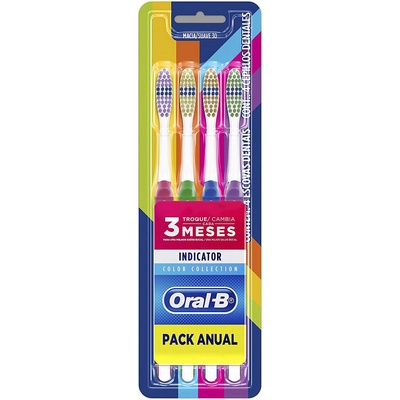 Escova Dental Oral-B Indicator Color Collection 4 Unidades - Oral B- 30 ...