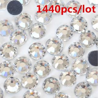 1440pcs/lot SS6/SS10/SS16/SS20 Cristal Claro Brilhante DMC Hotfix Iron-On Rhinestones Para Bricolagem