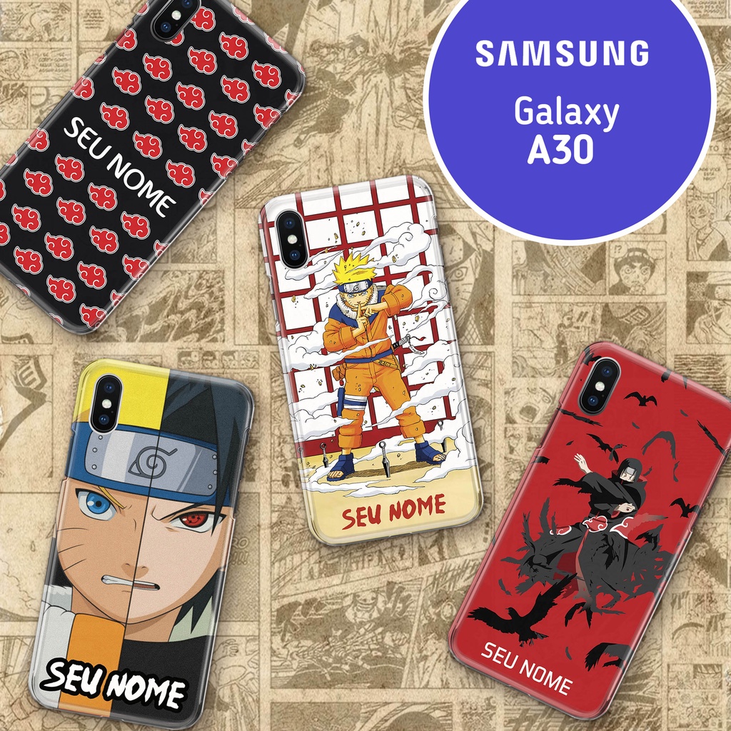Capa Capinha - Samsung Galaxy A30 - Naruto Anime Personalizada com Nome