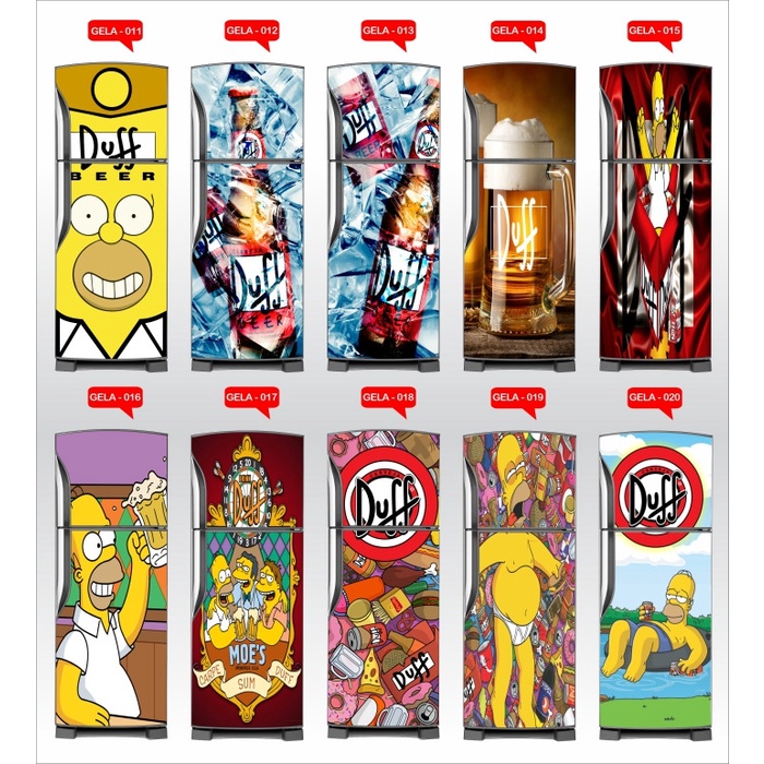 Adesivo Decorativo de Geladeira Skin Envelopamento Decoração Cerveja Duff Homer GELA 003