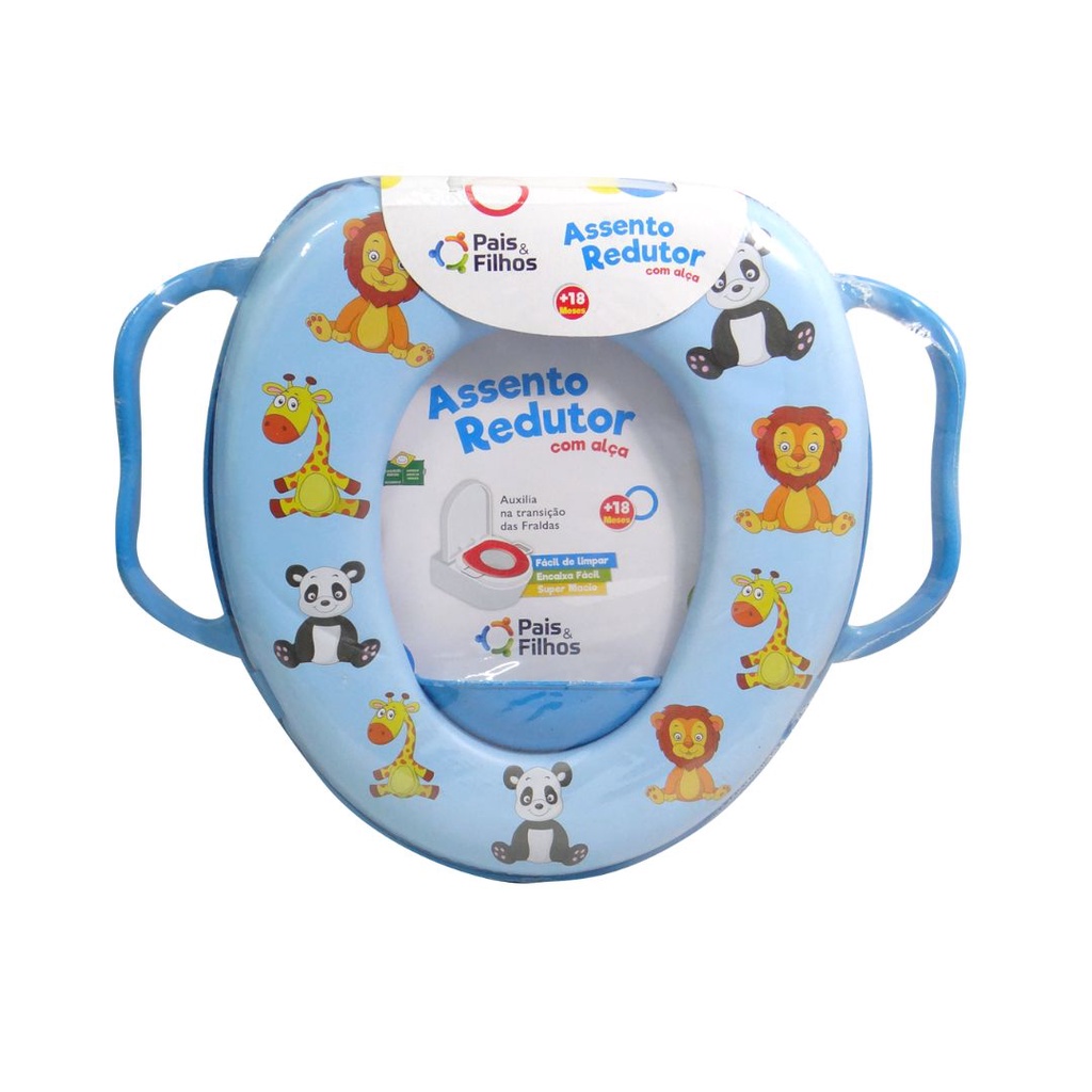 Assento Infantil Redutor Vaso Sanitário Bebês Macio Com Alça - Desfralde + 18Meses