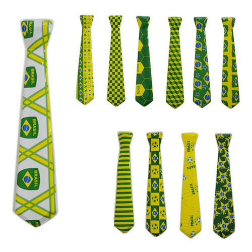 Gravata Kit 24 Unid Carnaval Festa Copa Do Mundo Brasil Jogo em Oferta na Shopee
