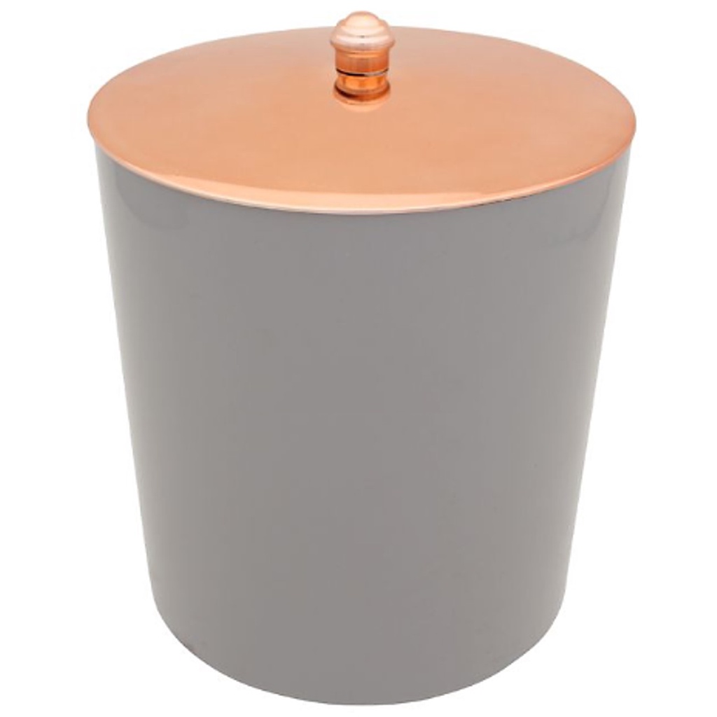Lixeira 5 Litros Tampa Pino Metalizada Plástica Banheiro Cobre Rose Gold - CZ AMZ