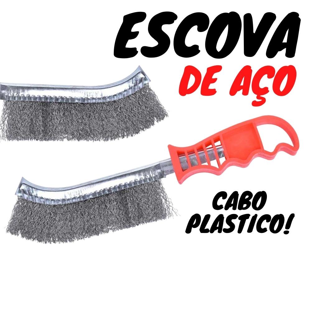 Escova de Aço Carbono Manual Cabo Plástico - Soldaforte