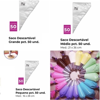 50 Saco De Confeitar/manga Descartável (50 Unidades) P, M ou G ( chefe) OFF// em Oferta na Shopee