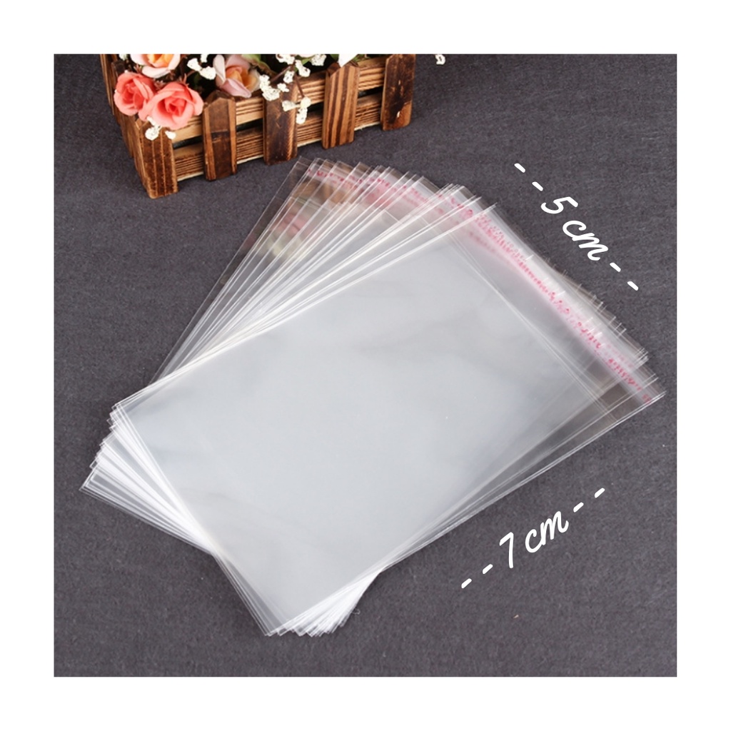 Saco Plástico Saquinhos Plásticos Adesivados Transparente 5x7cm PP com Adesivo Bijuterias, Bijus, Jóias, Pequenos Objetos Bopp